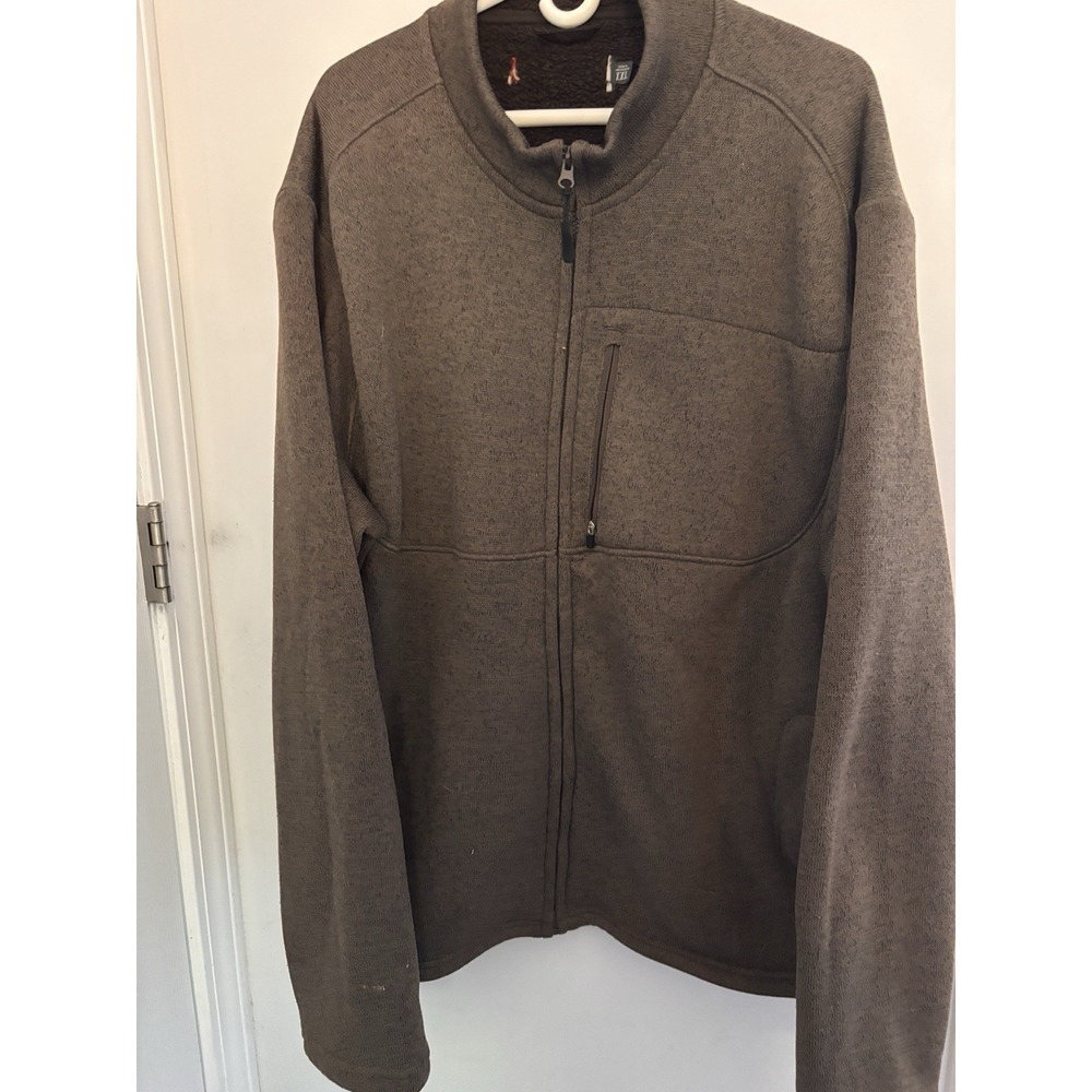 Andrew Marc New York Taupe XXL Fleece Jacket 54x30 Vertical Chest Zipper Classy